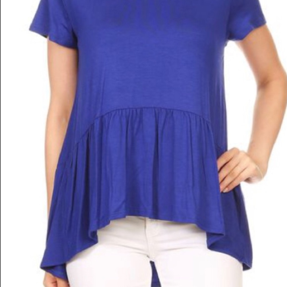 Blazing blue color baby doll top